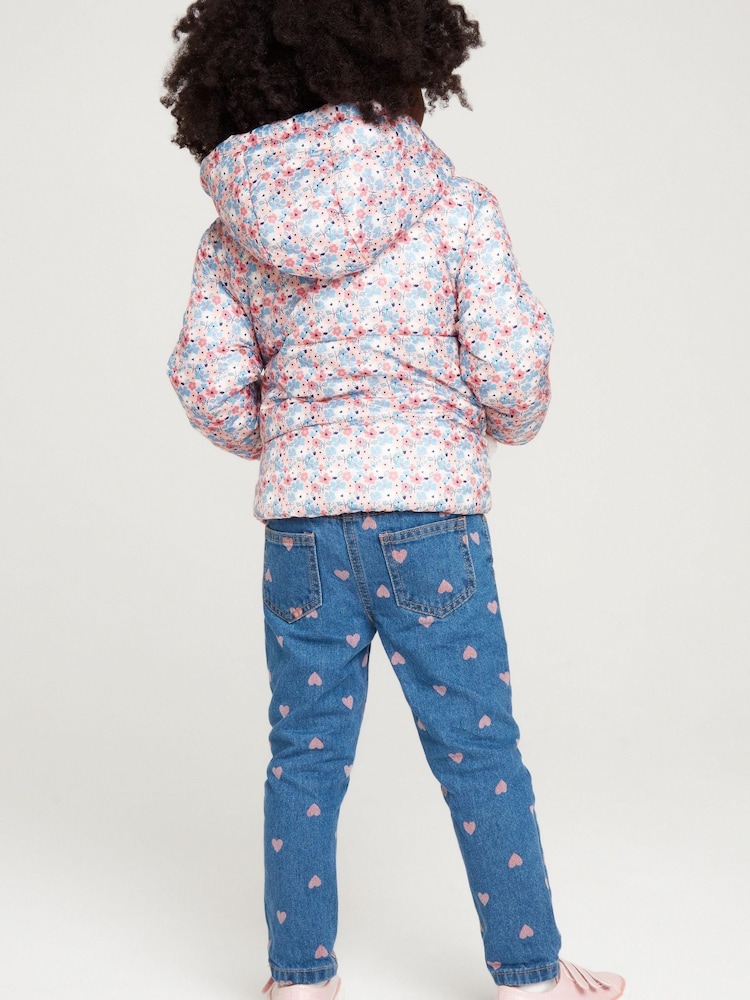 M&Co Pink Ditsy Bunny Coat - Image 2 of 5 M&Co Pink Ditsy Bunny Coat - Image 2 of 5