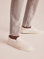 White Slip-On Canvas Shoes - Image 1 of 6