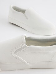 White Slip-On Canvas Shoes - Image 3 of 6