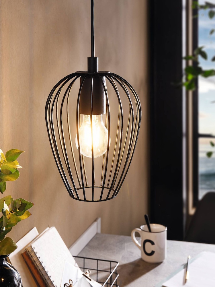 Eglo Black Newtown Caged Ceiling Light Pendant - Image 1 of 4