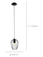 Eglo Black Newtown Caged Ceiling Light Pendant - Image 4 of 4