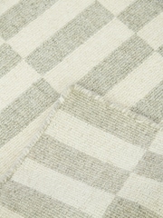 Jasper Conran London Grey/Ecru White Checkerboard Wool Rug - Image 4 of 4