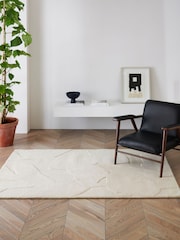 Jasper Conran London White Floral Leaf Wool Rug - Image 1 of 4