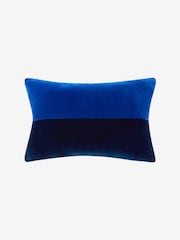 Jasper Conran London Navy Blue Velvet Feather Filled Cushion - Image 2 of 3