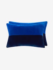 Jasper Conran London Navy Blue Velvet Feather Filled Cushion - Image 3 of 3