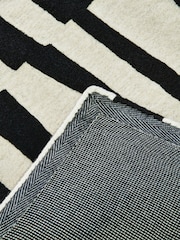 Jasper Conran London Black/White Papercut Carve Pile Wool Rug - Image 3 of 4