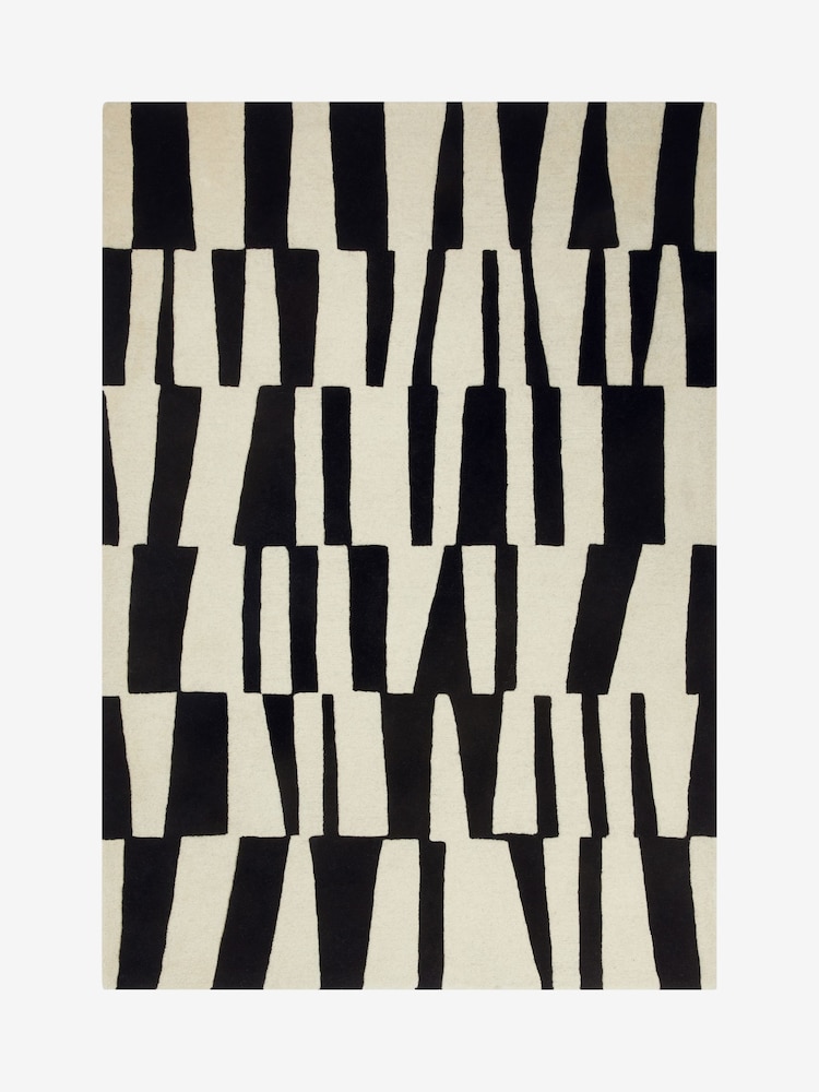 Jasper Conran London Monochrome Papercut Carve Pile Wool Rug - Image 4 of 4 Jasper Conran London Monochrome Papercut Carve Pile Wool Rug - Image 4 of 4