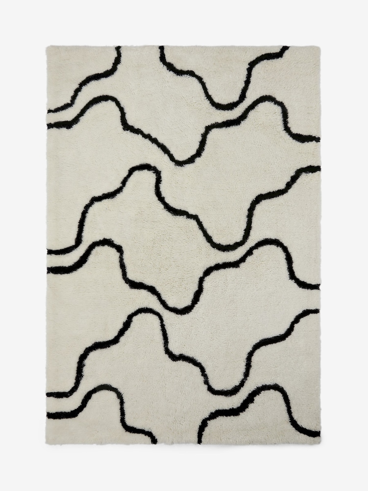 Jasper Conran London White Berber Wool Wiggle Rug - Image 4 of 4