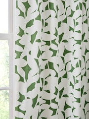 Jasper Conran London Green Pencil Pleat Blackout Floral Leaf Curtain - Image 4 of 5