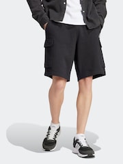 adidas Black Essentials French Terry Cargo 100% Cotton Shorts - Image 1 of 8