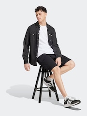 adidas Black Essentials French Terry Cargo 100% Cotton Shorts - Image 3 of 8