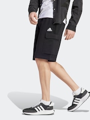 adidas Black Essentials French Terry Cargo 100% Cotton Shorts - Image 4 of 8