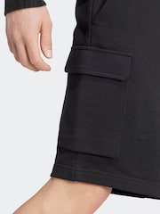 adidas Black Essentials French Terry Cargo 100% Cotton Shorts - Image 6 of 8