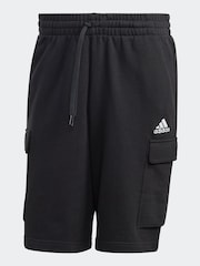 adidas Black Essentials French Terry Cargo 100% Cotton Shorts - Image 8 of 8