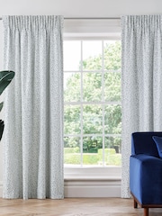 Jasper Conran London Navy Blue Pencil Pleat Blackout Mini Leaf Curtain - Image 1 of 5