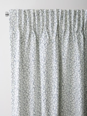 Jasper Conran London Navy Blue Pencil Pleat Blackout Mini Leaf Curtain - Image 3 of 5
