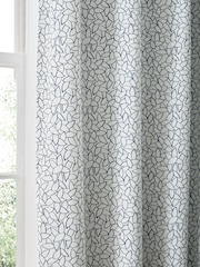 Jasper Conran London Navy Blue Pencil Pleat Blackout Mini Leaf Curtain - Image 4 of 5