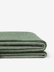 Jasper Conran London Green Lambswool Herringbone Throw - Image 5 of 6