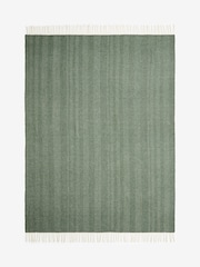 Jasper Conran London Green Lambswool Herringbone Throw - Image 6 of 6