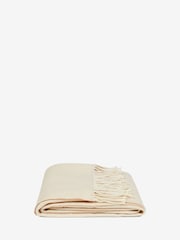Jasper Conran London Cream Lambswool Herringbone Throw - Image 2 of 5