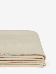 Jasper Conran London Cream Lambswool Herringbone Throw - Image 3 of 5