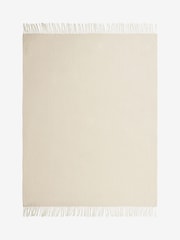 Jasper Conran London Cream Lambswool Herringbone Throw - Image 5 of 5