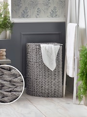Grey Hepworth Wicker Corner Hamper Laundry - Image 1 of 6