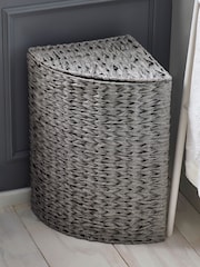 Grey Hepworth Wicker Corner Hamper Laundry - Image 3 of 6