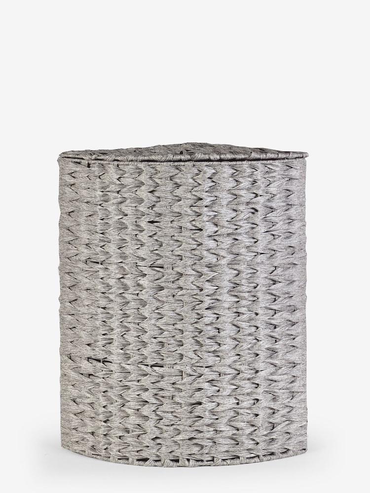 Grey Hepworth Wicker Corner Hamper Laundry - Image 6 of 6