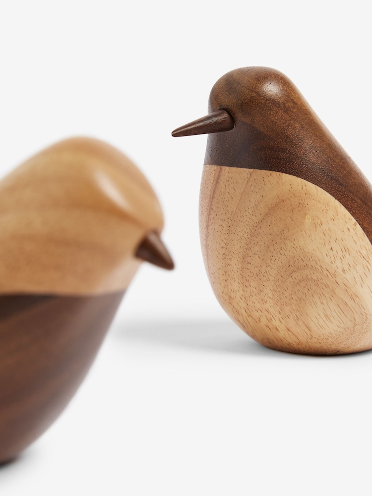 Brown Artisan Wooden Bird Ornament - Image 2 of 4
