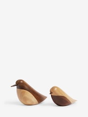 Brown Artisan Wooden Bird Ornament - Image 3 of 4
