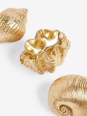 Set of 3 Gold Shell Ornaments - Image 2 of 5