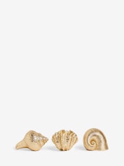 Set of 3 Gold Shell Ornaments - Image 4 of 5