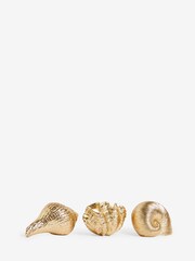 Set of 3 Gold Shell Ornaments - Image 5 of 5
