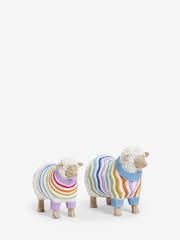 Set of 2 Multi Sandra and Steve Sheep Ornaments - Image 2 of 4