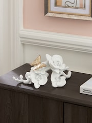 White Orchid with Gold Butterfly Ornament - Image 1 of 4
