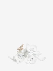 White Orchid with Gold Butterfly Ornament - Image 2 of 4