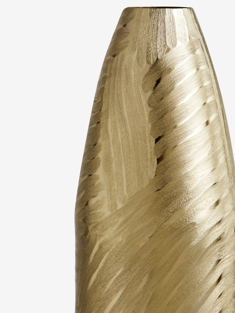Gold Metal Textured Extra Large Floor Vase - Image 2 of 4