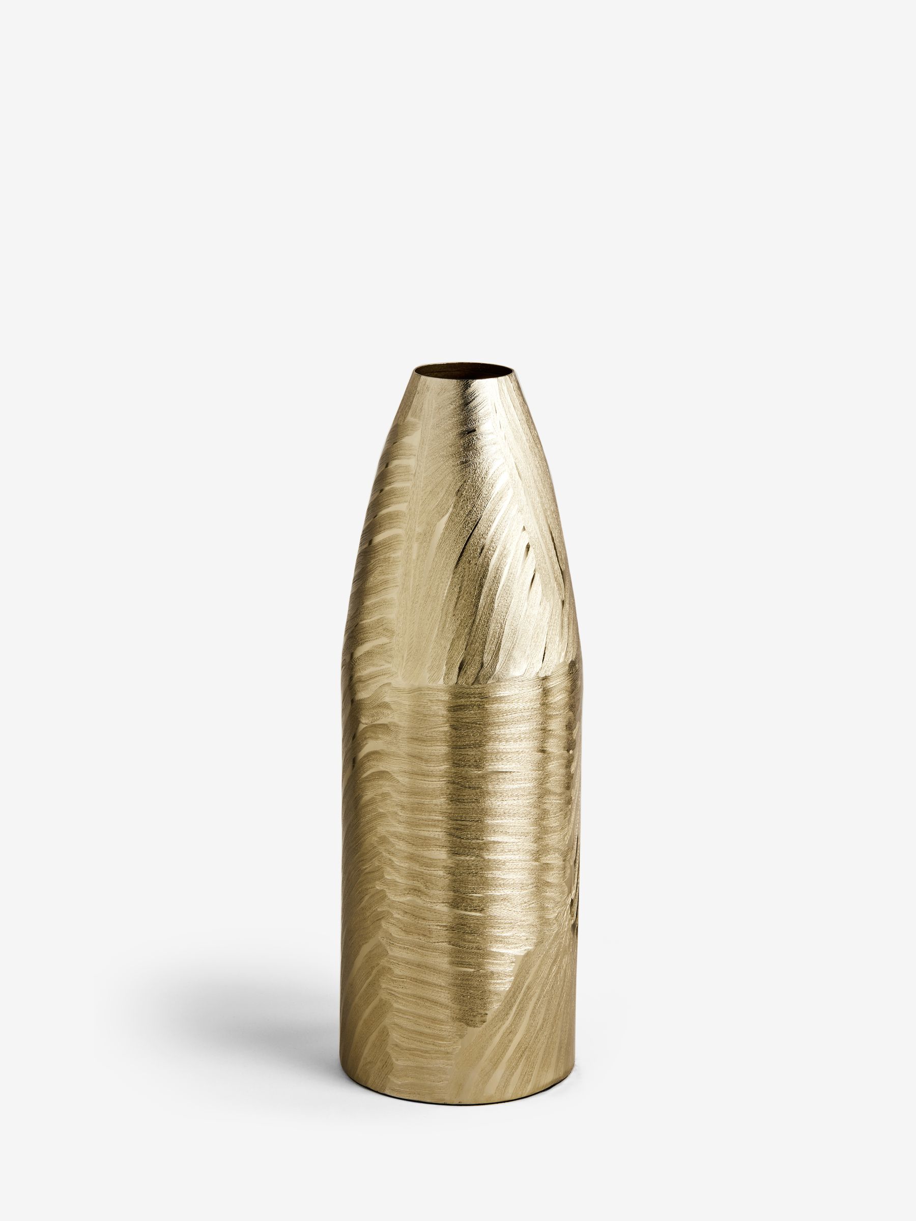 Buy Gold Metal Textured Extra Large Floor Vase from Next Ireland