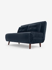 MADE.COM Smooth Velvet Sapphire Blue Haru 2 Seater Sofa Bed - Image 8 of 10