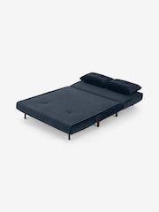 MADE.COM Smooth Velvet Sapphire Blue Haru 2 Seater Sofa Bed - Image 9 of 10