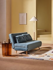 MADE.COM Smooth Velvet Sherbert Blue Haru 2 Seater Sofa Bed - Image 1 of 9