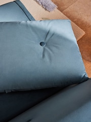 MADE.COM Smooth Velvet Sherbert Blue Haru 2 Seater Sofa Bed - Image 5 of 9