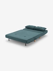 MADE.COM Smooth Velvet Sherbert Blue Haru 2 Seater Sofa Bed - Image 8 of 9
