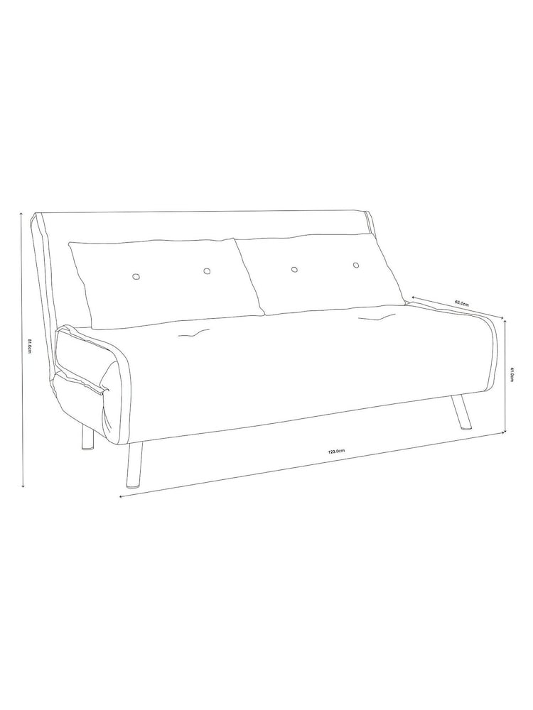 MADE.COM Smooth Velvet Sherbert Blue Haru 2 Seater Sofa Bed - Image 9 of 9
