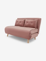 MADE.COM Smooth Velvet Pink Borg Haru 2 Seater Sofa Bed - Image 1 of 3