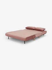 MADE.COM Smooth Velvet Pink Borg Haru 2 Seater Sofa Bed - Image 2 of 3