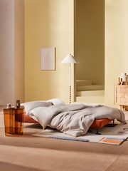 MADE.COM Smooth Velvet Tan Orange Haru 2 Seater Sofa Bed - Image 4 of 9