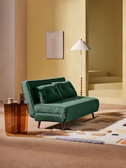 MADE.COM Smooth Velvet Moss Green Haru 2 Seater Sofa Bed - Image 1 of 9