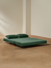 MADE.COM Smooth Velvet Moss Green Haru 2 Seater Sofa Bed - Image 5 of 9